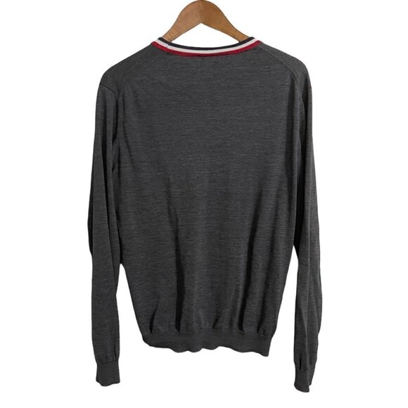 H&M Womens Gray Striped Trim Silk Cotton Button Up Cardigan Sweater Medium - Picture 6 of 6